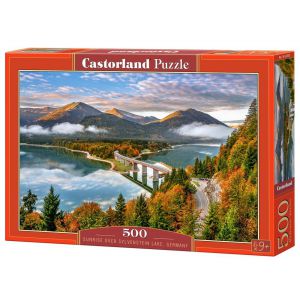 Puzzle Castorland 500el Jezioro Sylvenstein, Niemcy